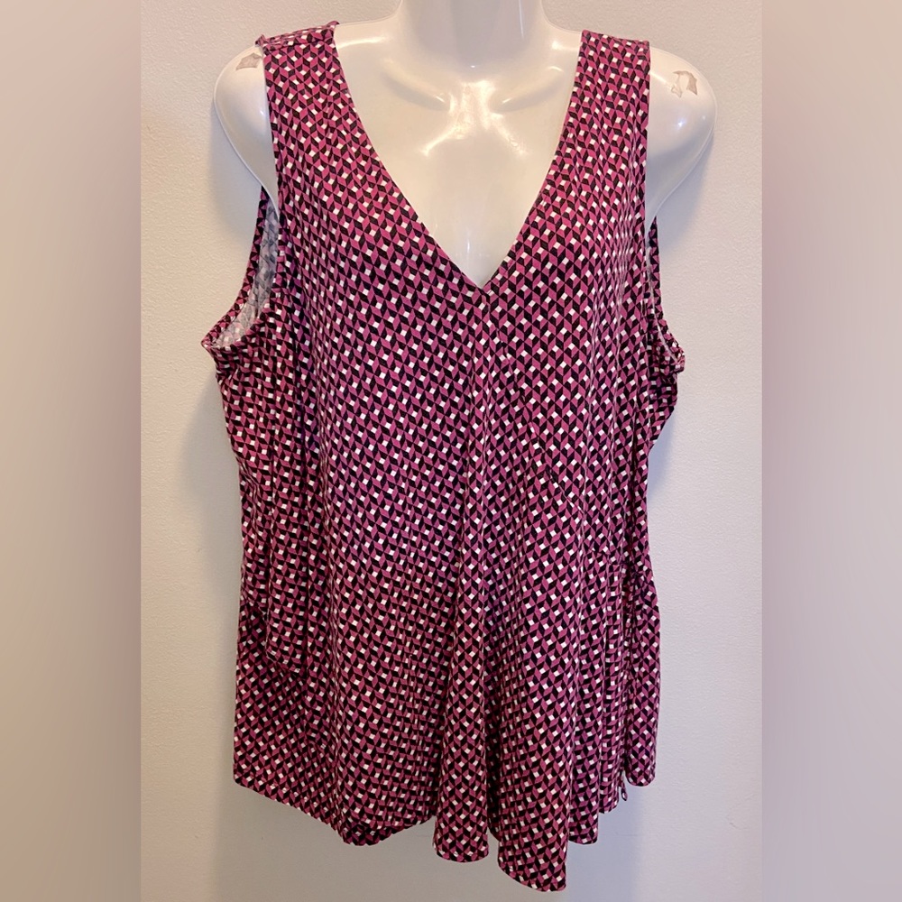 NWOT Michael Kors 2X V-Neck Sleeveless V neck Tunic top 26.5 length